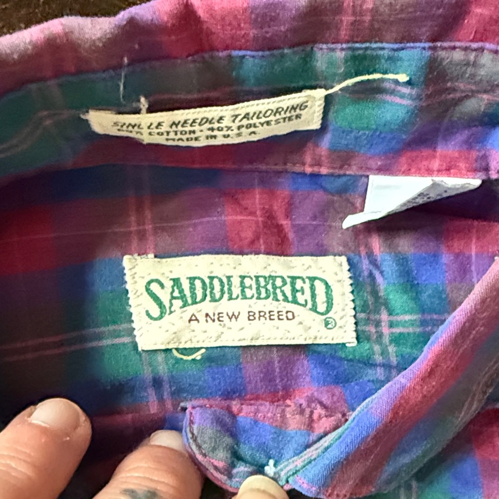 Saddlebred Multicolor Plaid Button-Down Shirt - image 2